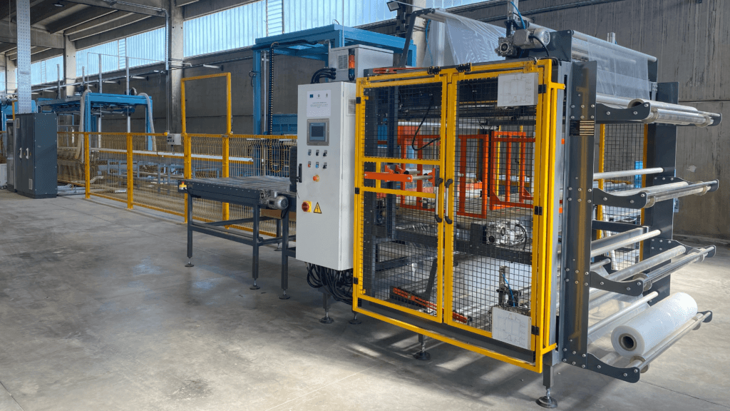EPS block cutting line with hot wire cutting stations