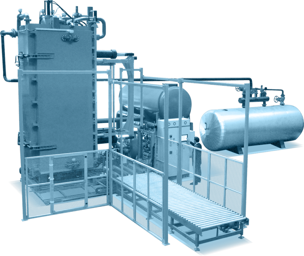 EPS block molding machine in operation